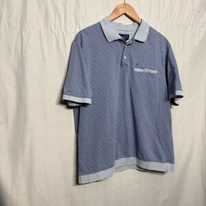 Arnold Palmer Vintage Blue Micro-Dot Golf Polo Shirt XL Grandpacore Retro